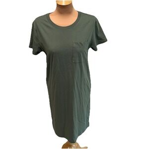 Pact Women's T‎ Shirt Dress Sage Green Organic Cotton Minimalist